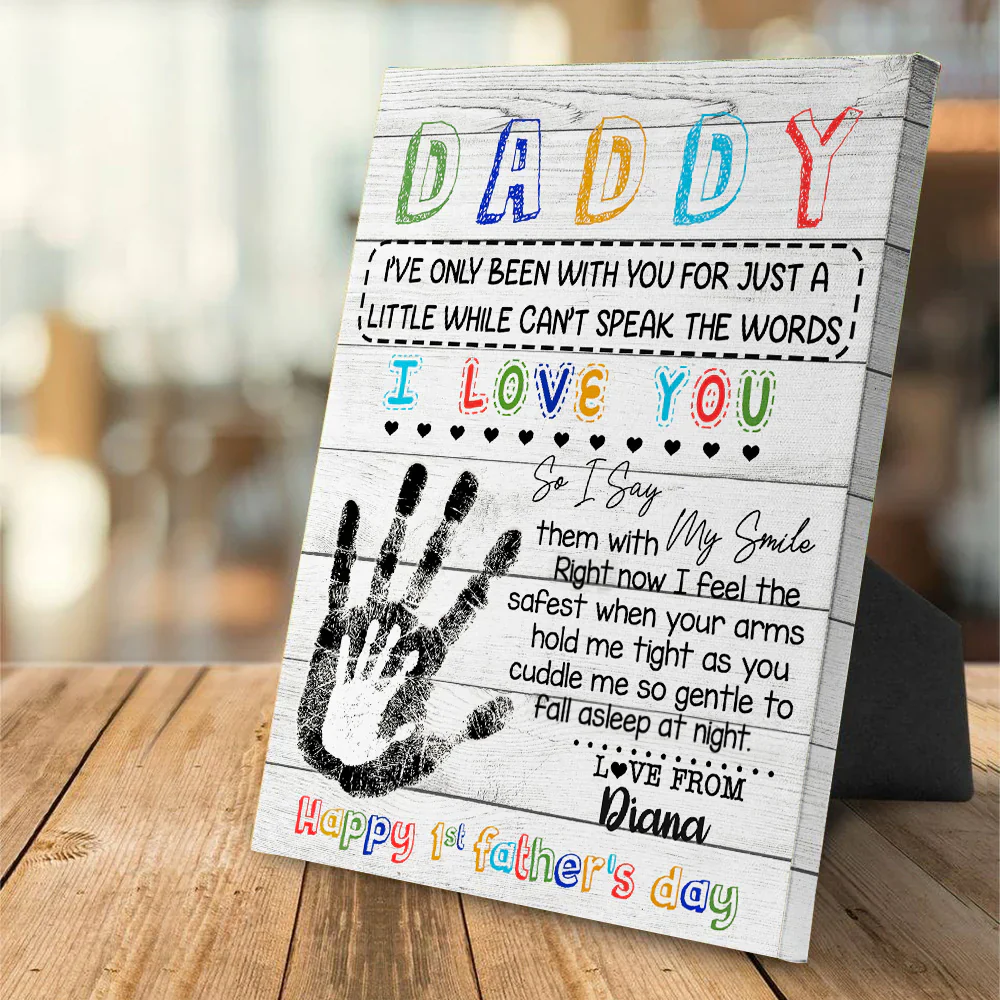 Daddy I Love You Happy 1st Father's Day - Gift for Dad Personalized Canvas - Image 2