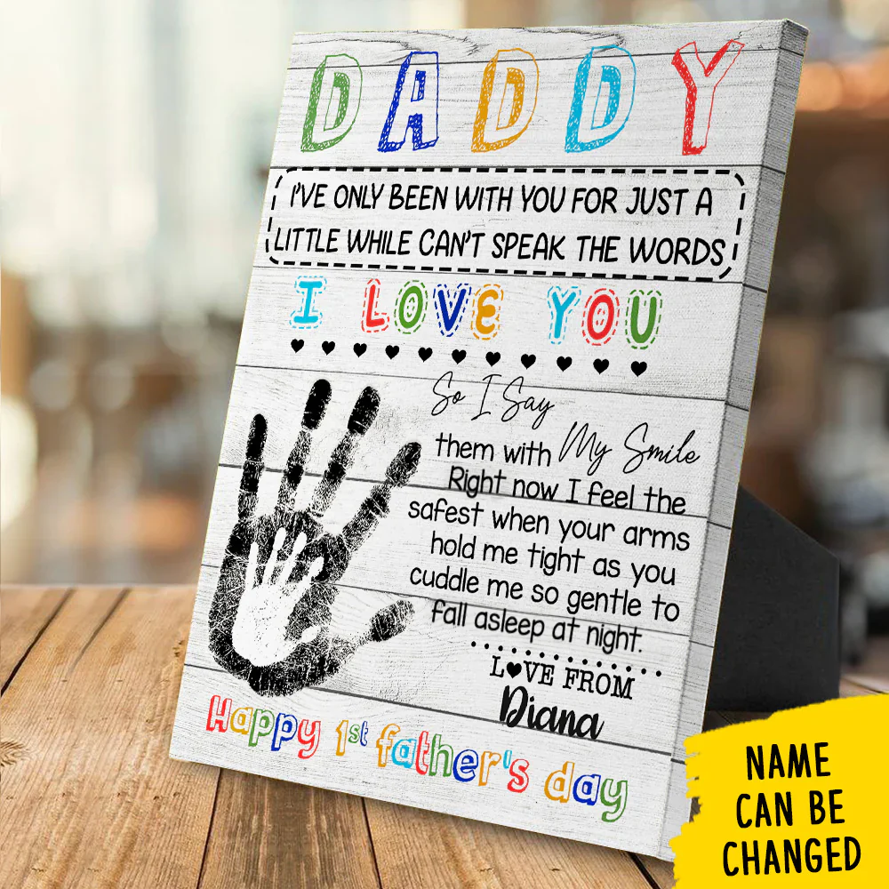 Daddy I Love You Happy 1st Father's Day - Gift for Dad Personalized Canvas - Image 4