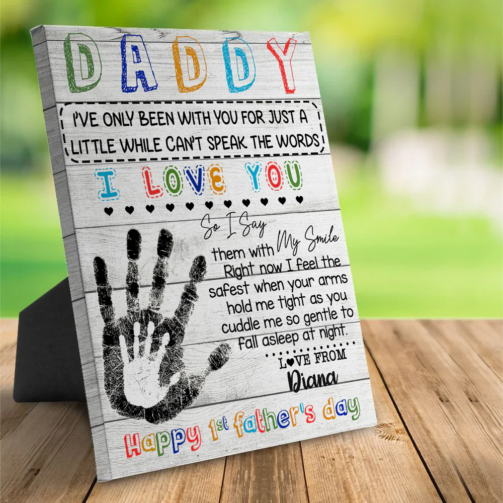 Daddy I Love You Happy 1st Father's Day - Gift for Dad Personalized Canvas - Image 5