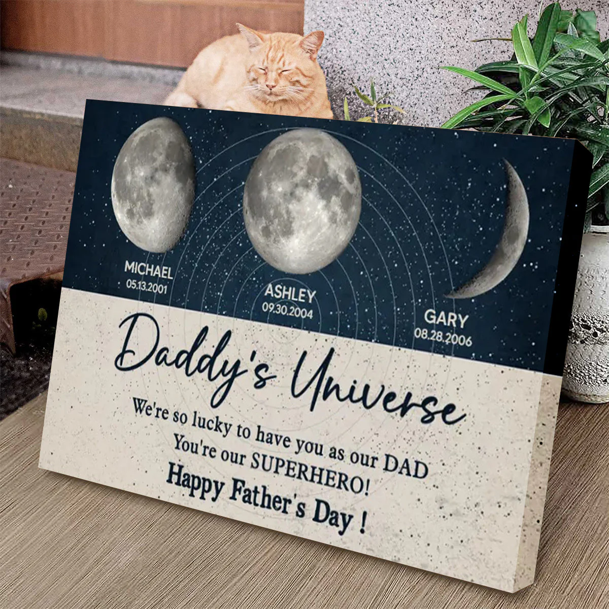 Daddy's Universe Moon Phases Father's Day Gift Personalized Poster Unique Father's Day - Image 4