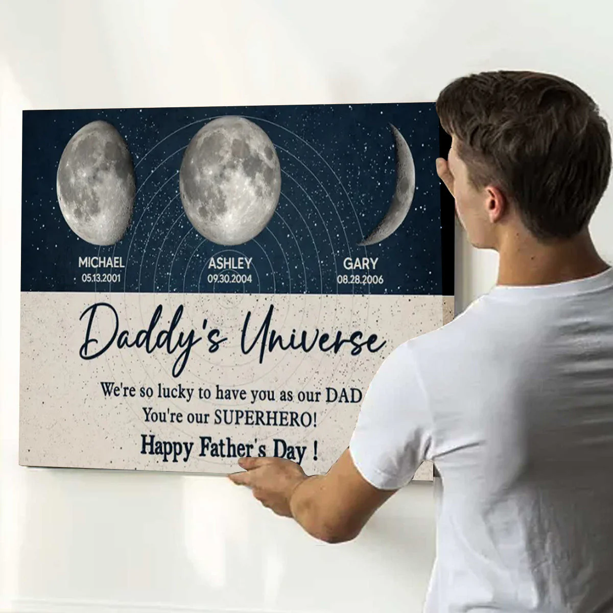 Daddy's Universe Moon Phases Father's Day Gift Personalized Poster Unique Father's Day - Image 6