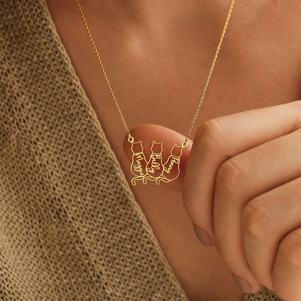 Dainty Cat Name Necklace, Minimalist Necklace, Cat Lovers Gift,Mothers Day Gift - Image 10