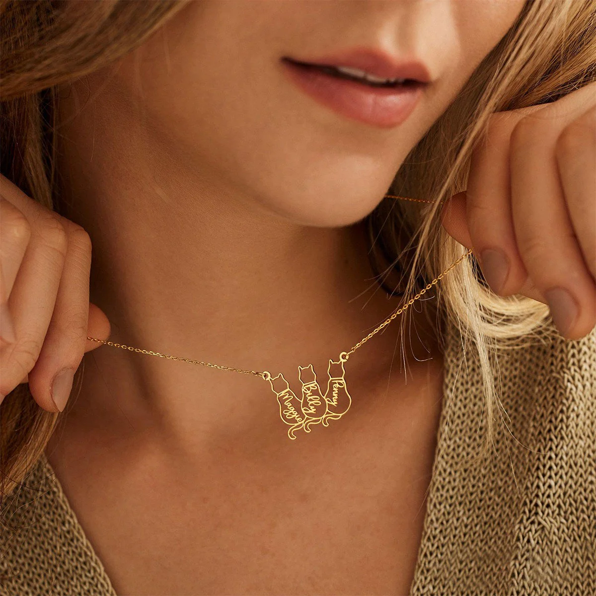 Dainty Cat Name Necklace, Minimalist Necklace, Cat Lovers Gift,Mothers Day Gift - Image 11