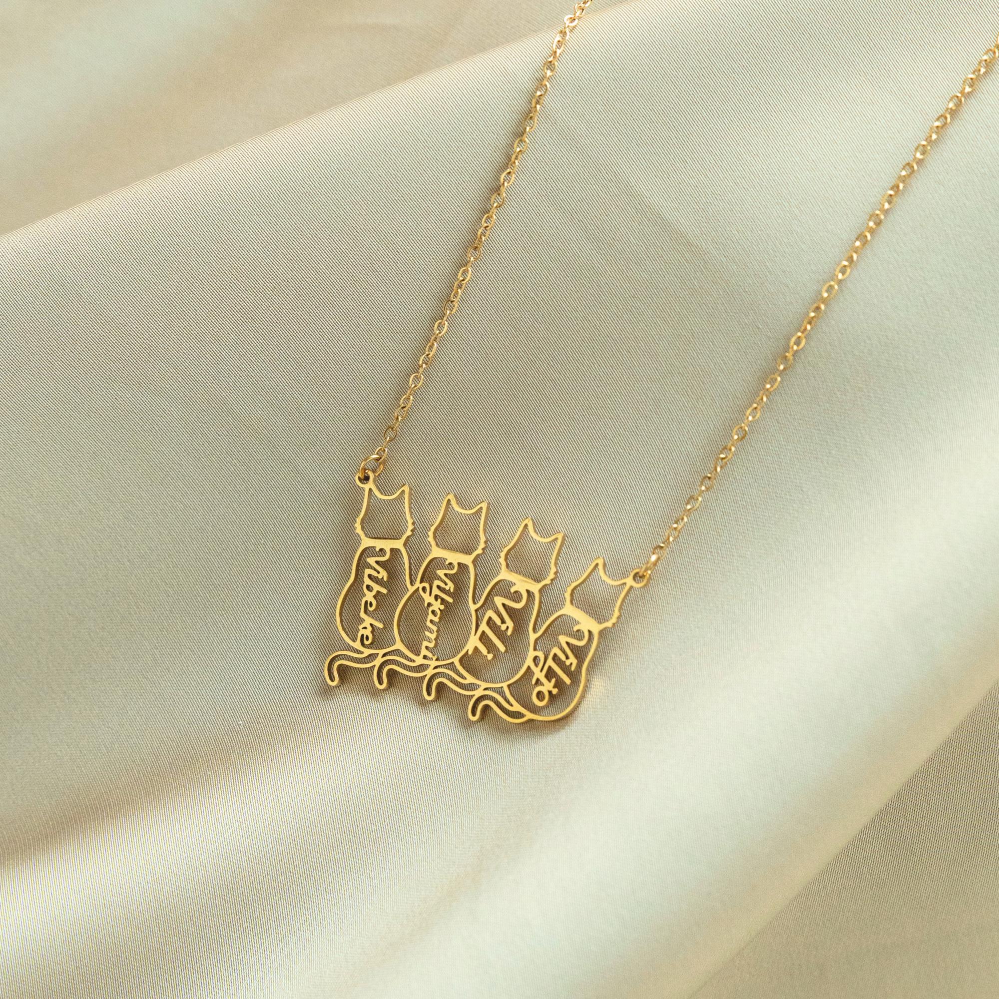 Dainty Cat Name Necklace, Minimalist Necklace, Cat Lovers Gift,Mothers Day Gift - Image 4