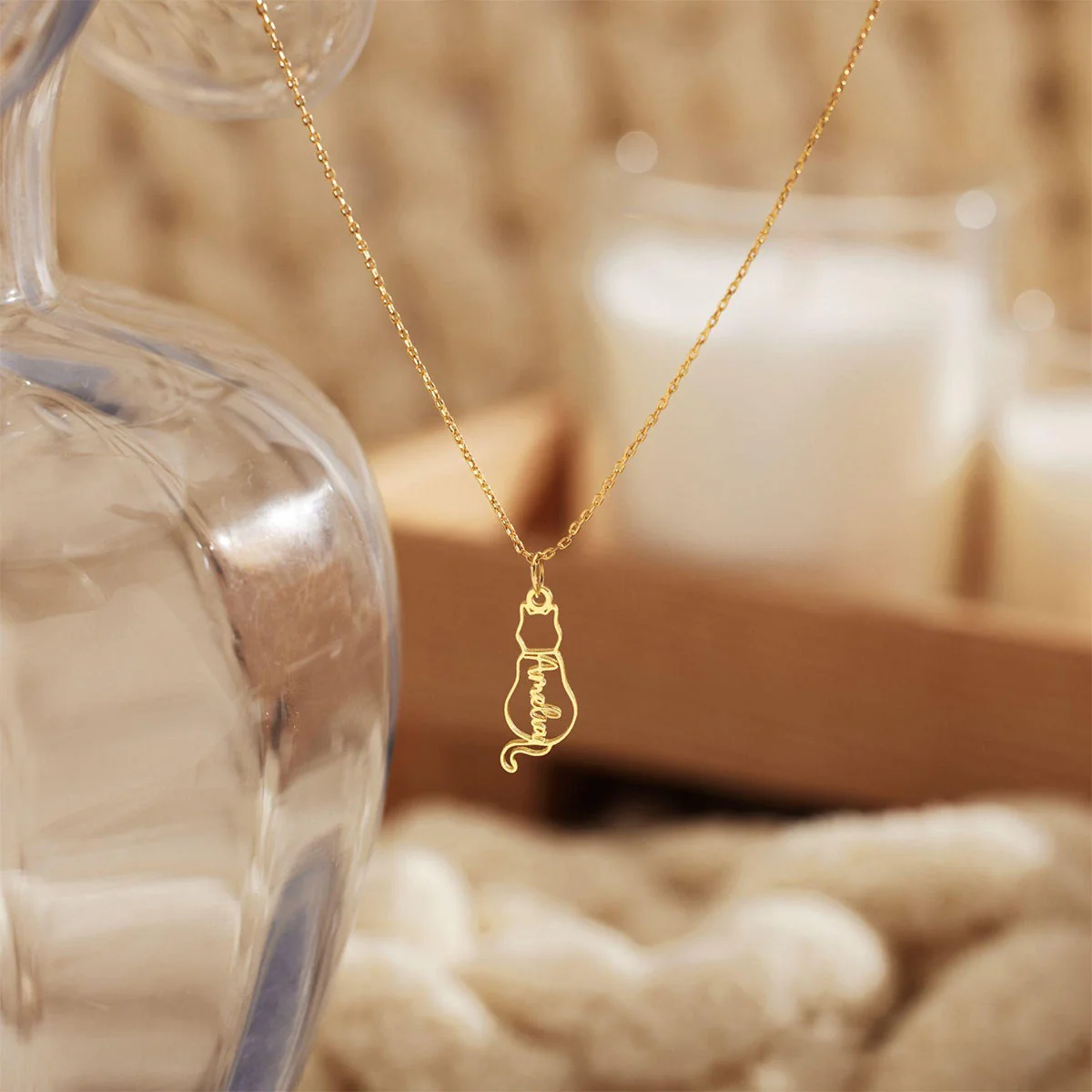 Dainty Cat Name Necklace, Minimalist Necklace, Cat Lovers Gift,Mothers Day Gift - Image 7