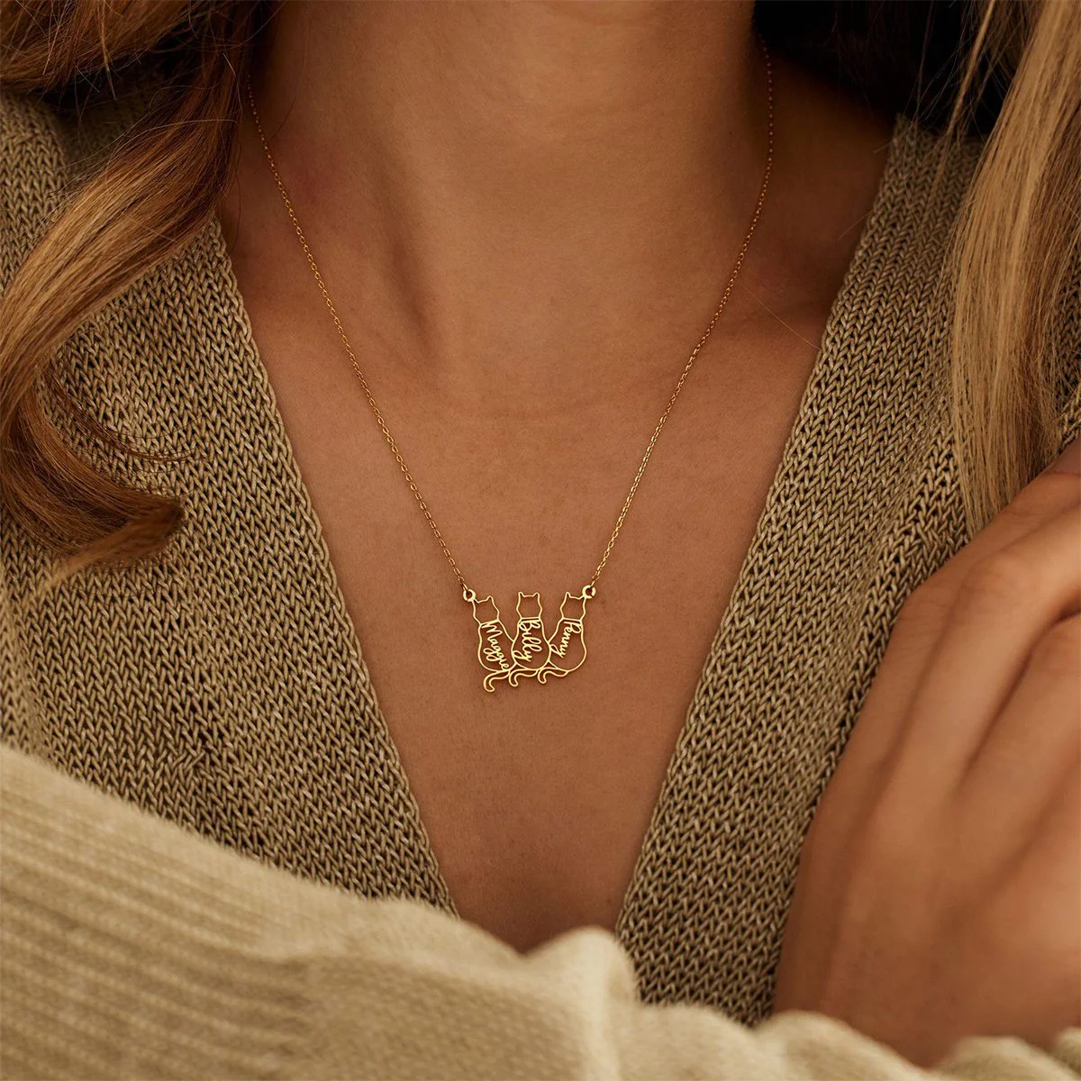 Dainty Cat Name Necklace, Minimalist Necklace, Cat Lovers Gift,Mothers Day Gift - Image 8