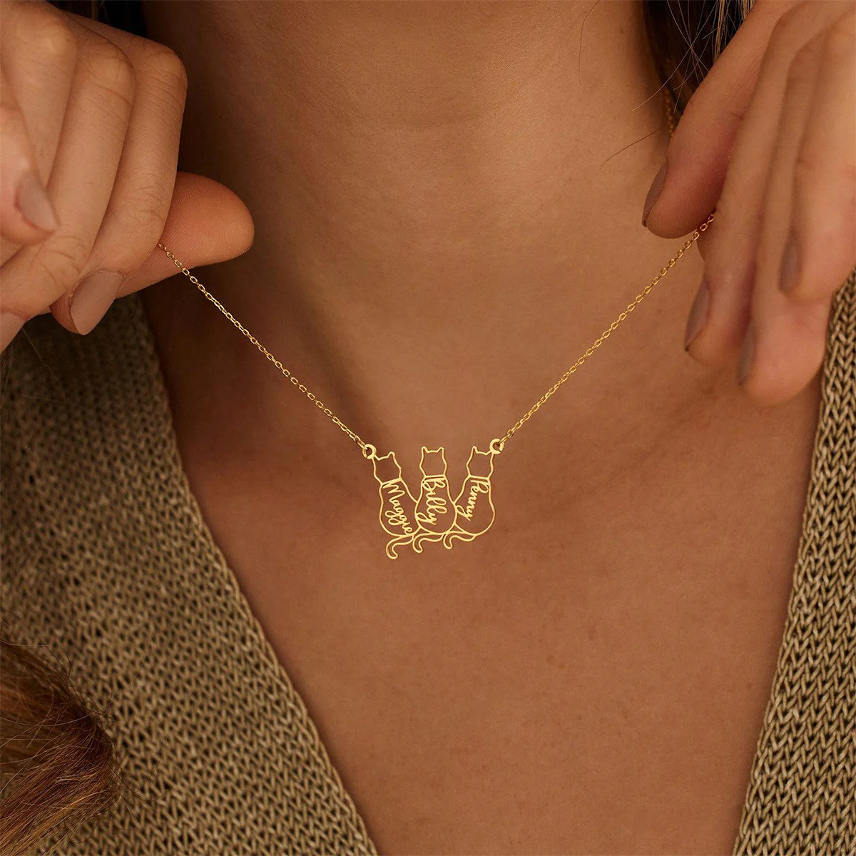Dainty Cat Name Necklace, Minimalist Necklace, Cat Lovers Gift,Mothers Day Gift - Image 9