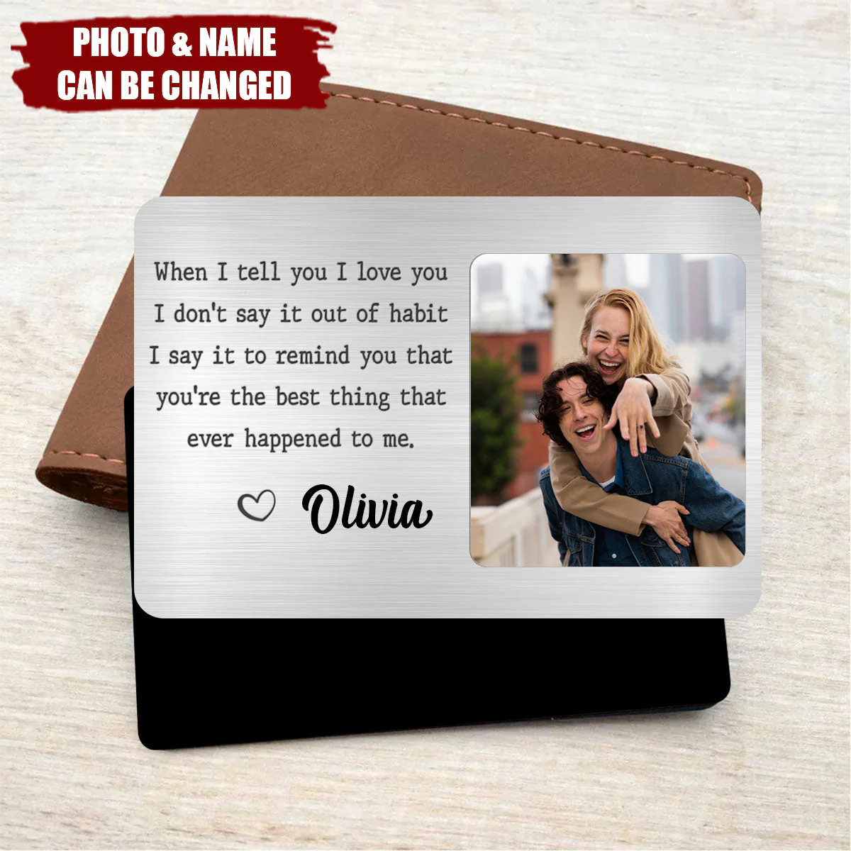 Dear Love Of My Life - Couple Personalized Wallet Card - Image 2