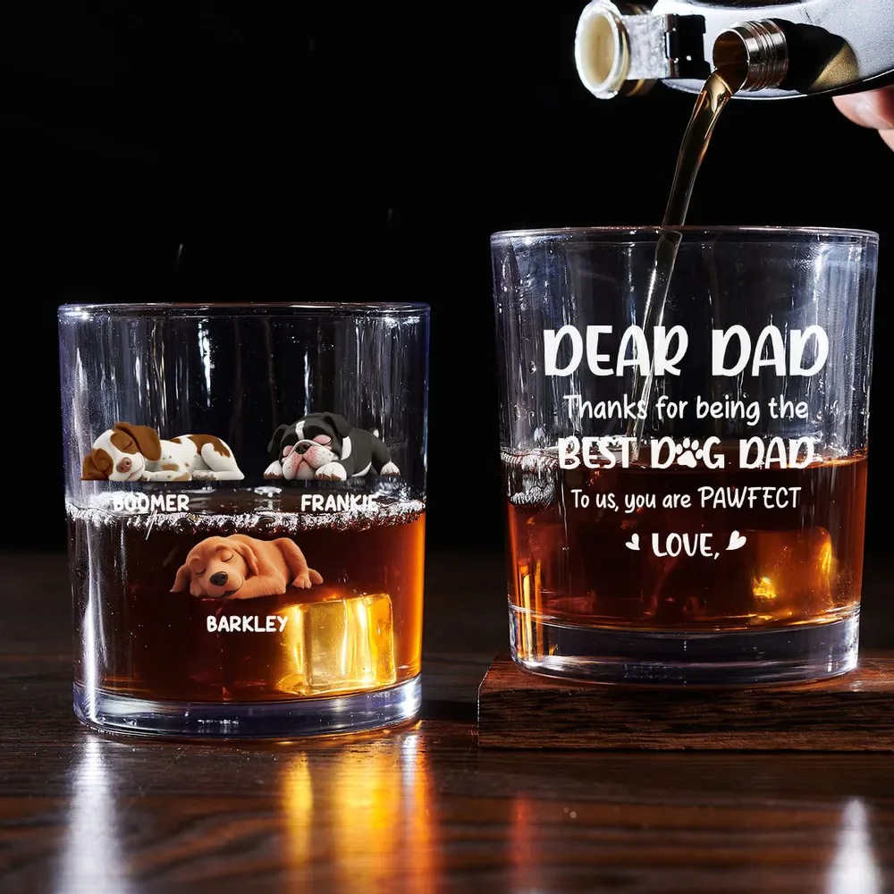 Dear My Pawfect Mom/Dad - Personalized Custom Whiskey Glass - Image 2