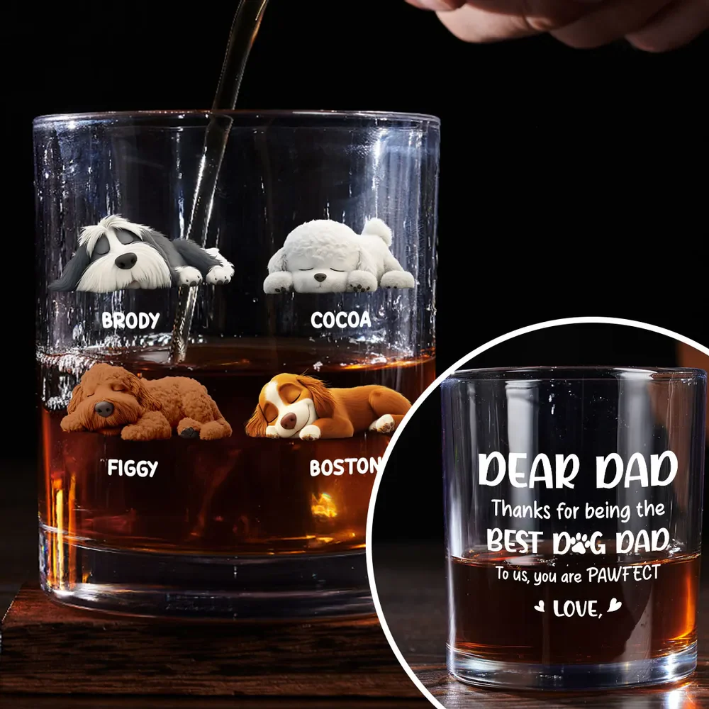 Dear My Pawfect Mom/Dad - Personalized Custom Whiskey Glass - Image 3