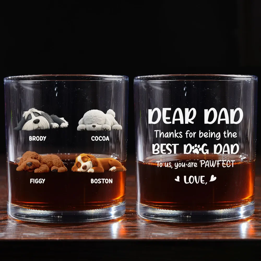 Dear My Pawfect Mom/Dad - Personalized Custom Whiskey Glass - Image 4
