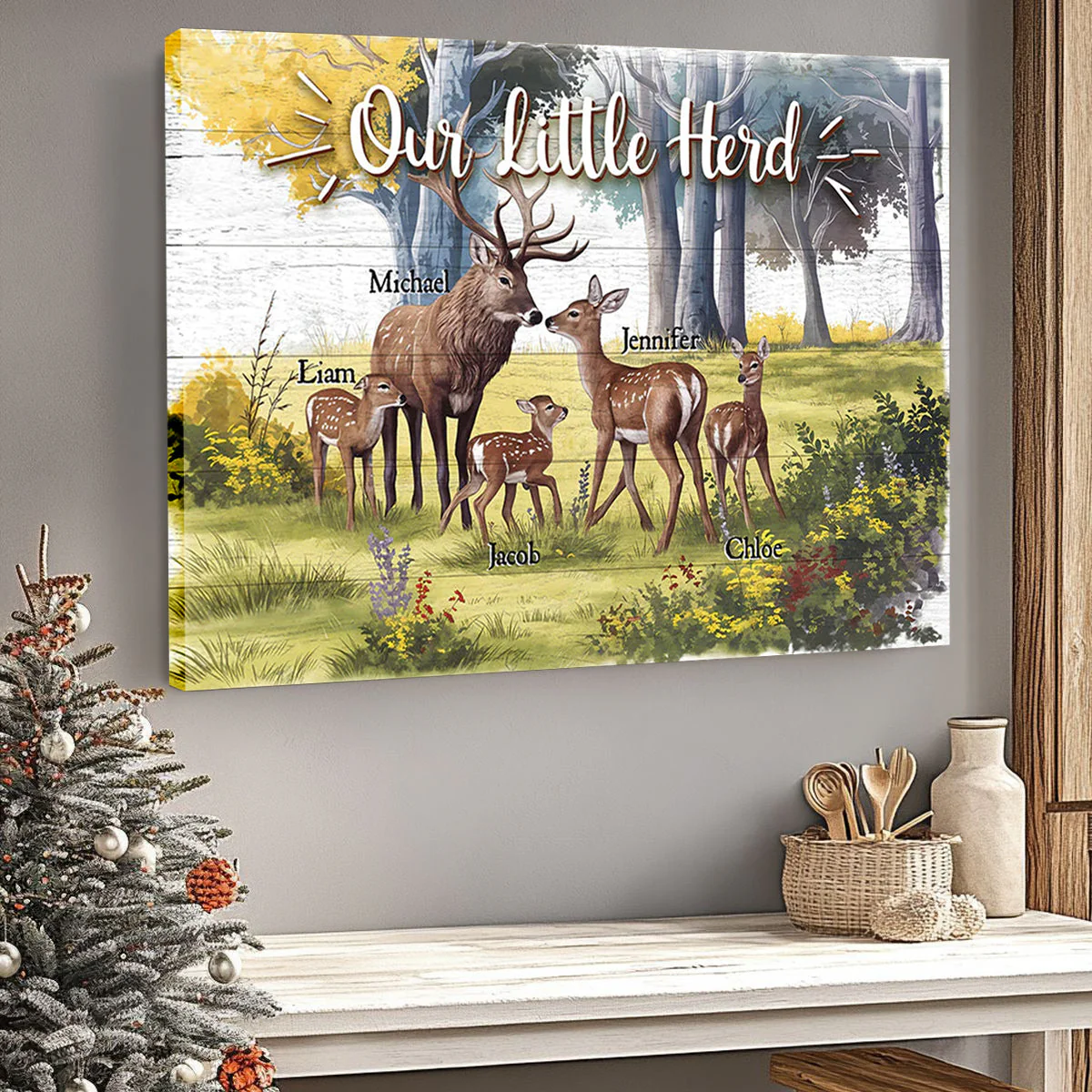 Deer Love Herd Our Little Herd Family Personalized Poster