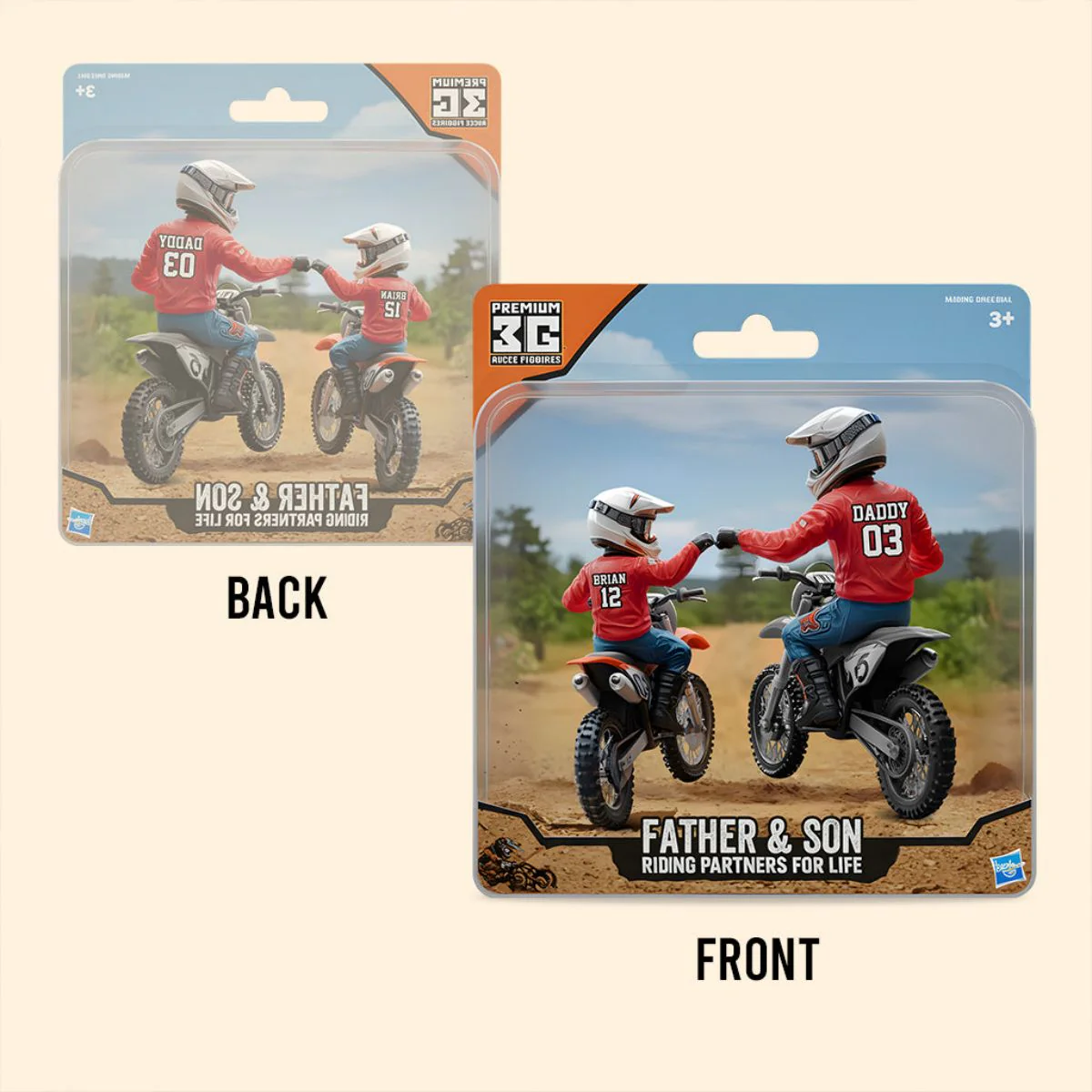 Dirt Bike Dad And Kid - Personalized Dirt Bike Custom Shaped Acrylic Plaque - Image 3