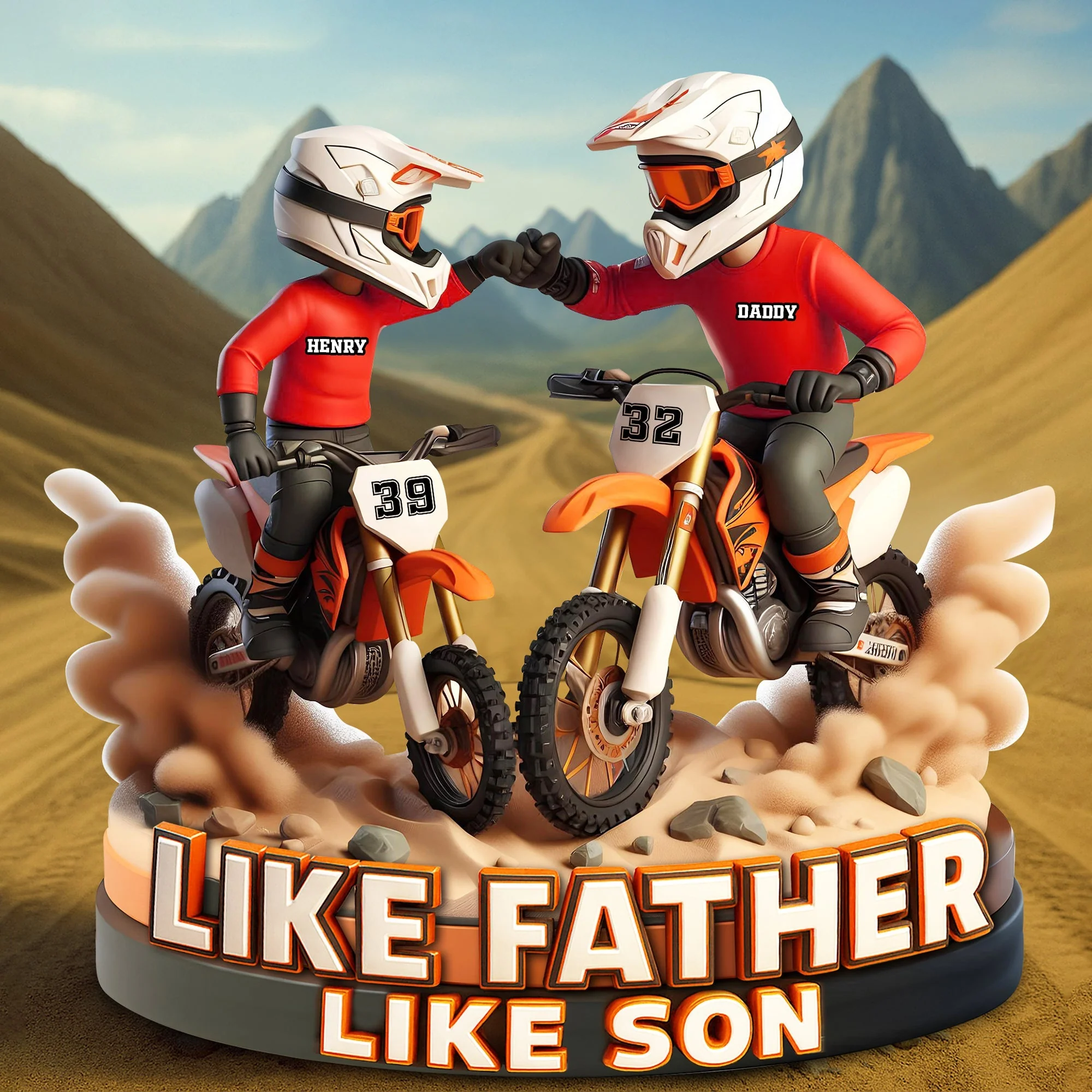 Dirt Bike Dad Plaque - Personalized Father Custom Acrylic Plaque Gifts For Dad - Image 2
