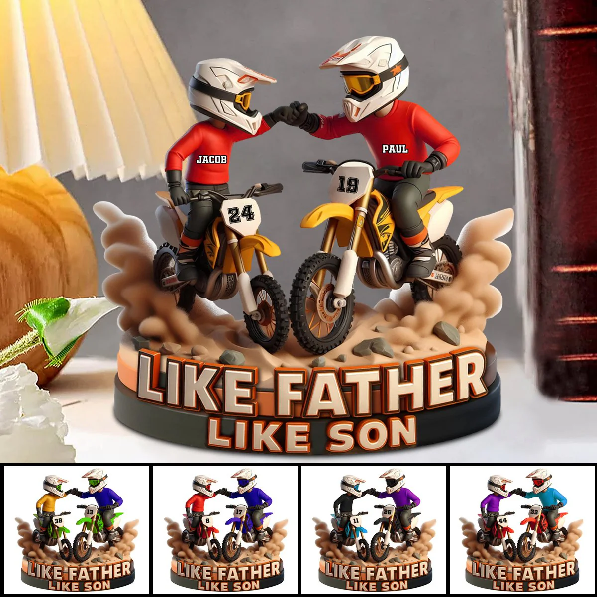 Dirt Bike Dad Plaque - Personalized Father Custom Acrylic Plaque Gifts For Dad - Image 3
