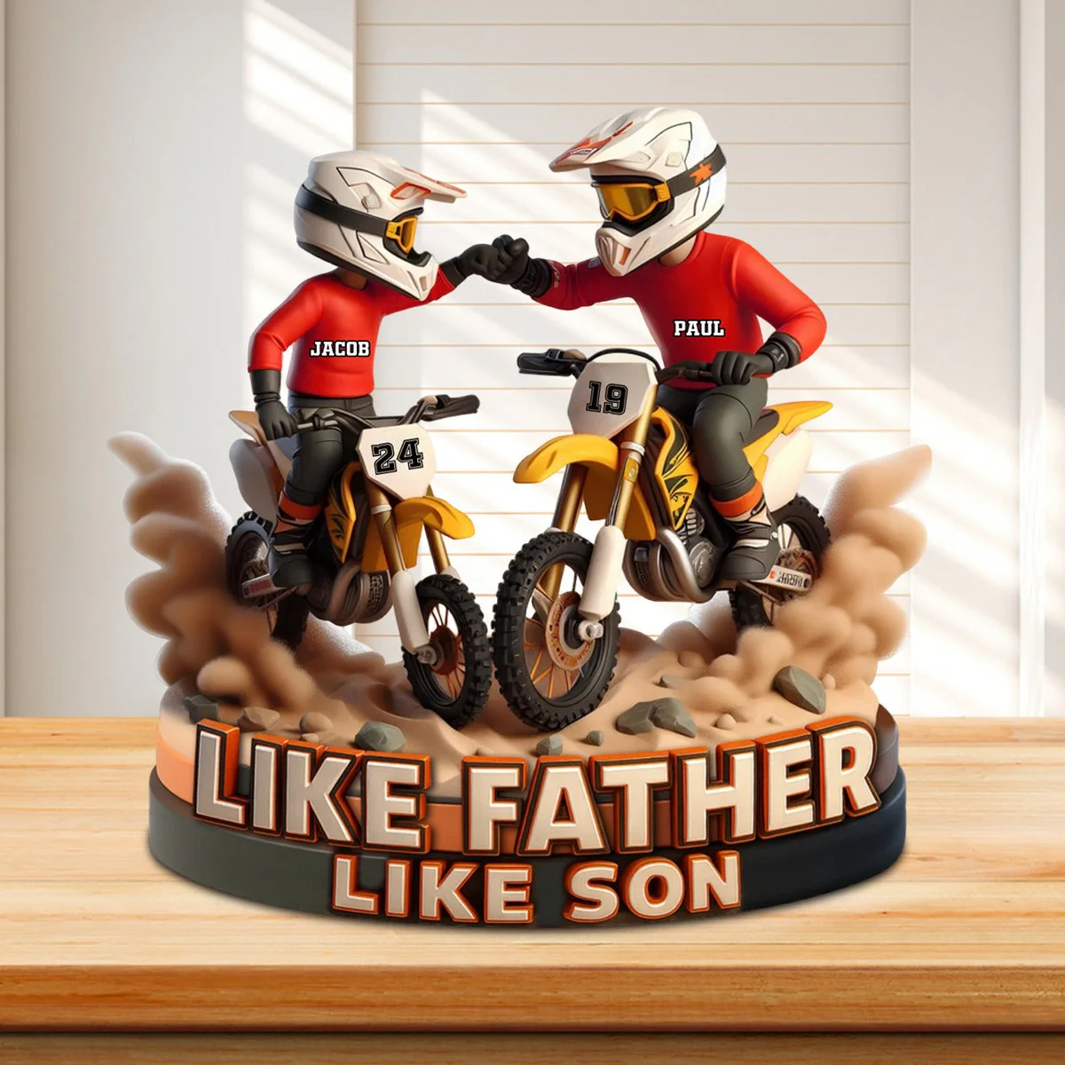 Dirt Bike Dad Plaque - Personalized Father Custom Acrylic Plaque Gifts For Dad - Image 4