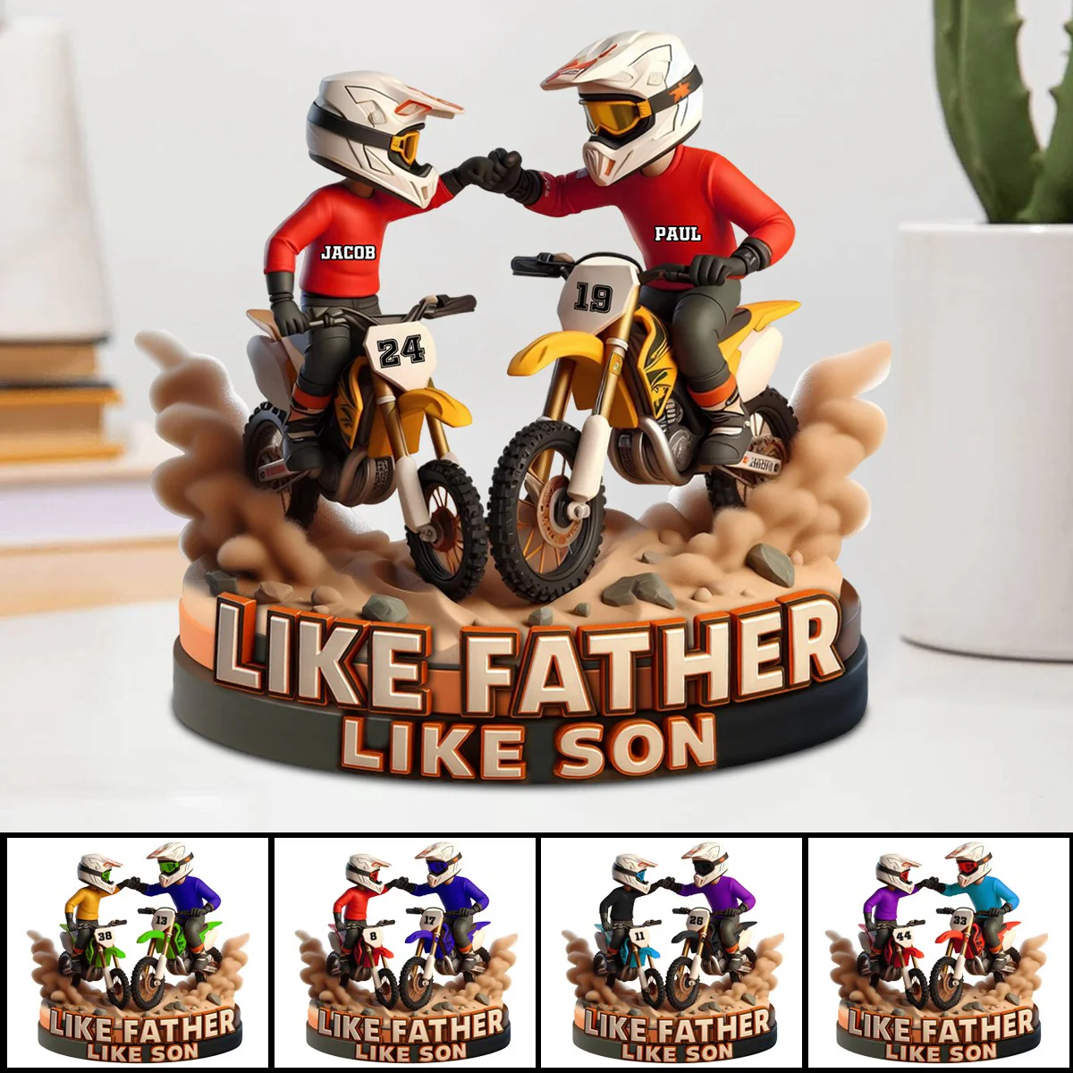 Dirt Bike Dad Plaque - Personalized Father Custom Acrylic Plaque Gifts For Dad - Image 5