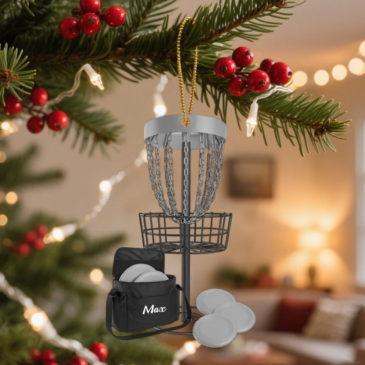 Disc Golf Home Decor, Christmas Ornament, Personalized Ornament - Image 2