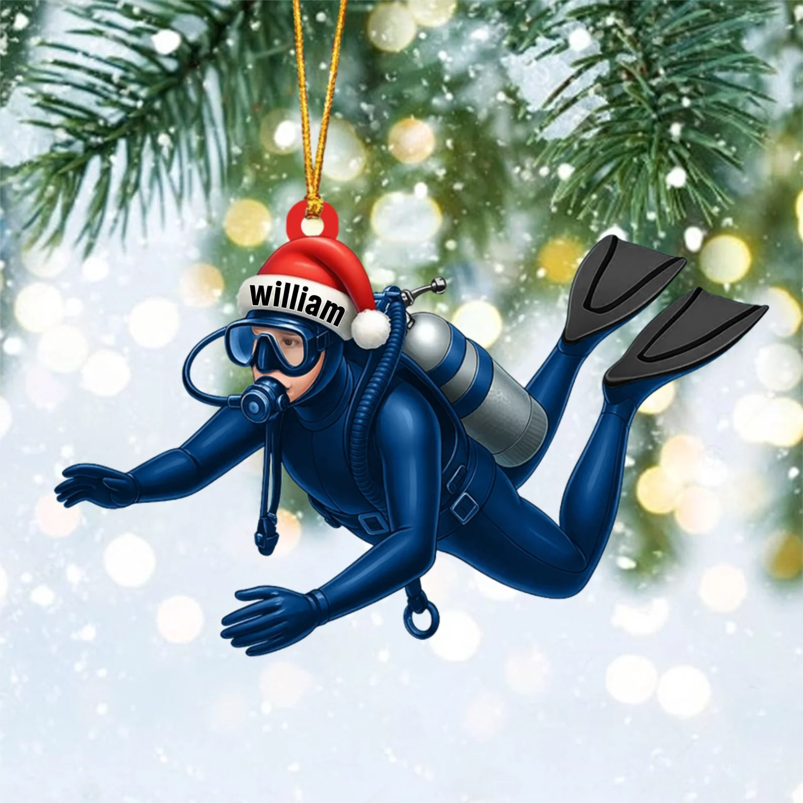 Diving Home For Christmas Personalized Ornament Christmas Gift for Diver - Image 4