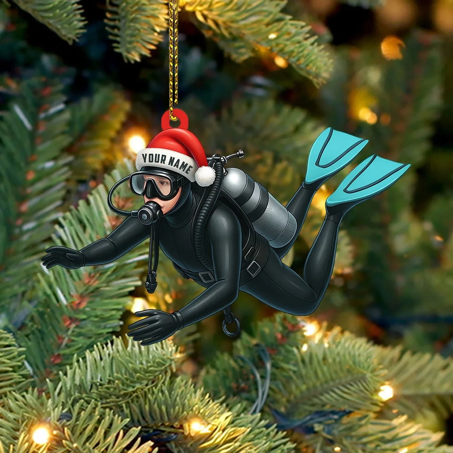 Diving Home For Christmas Personalized Ornament Christmas Gift for Diver - Image 5