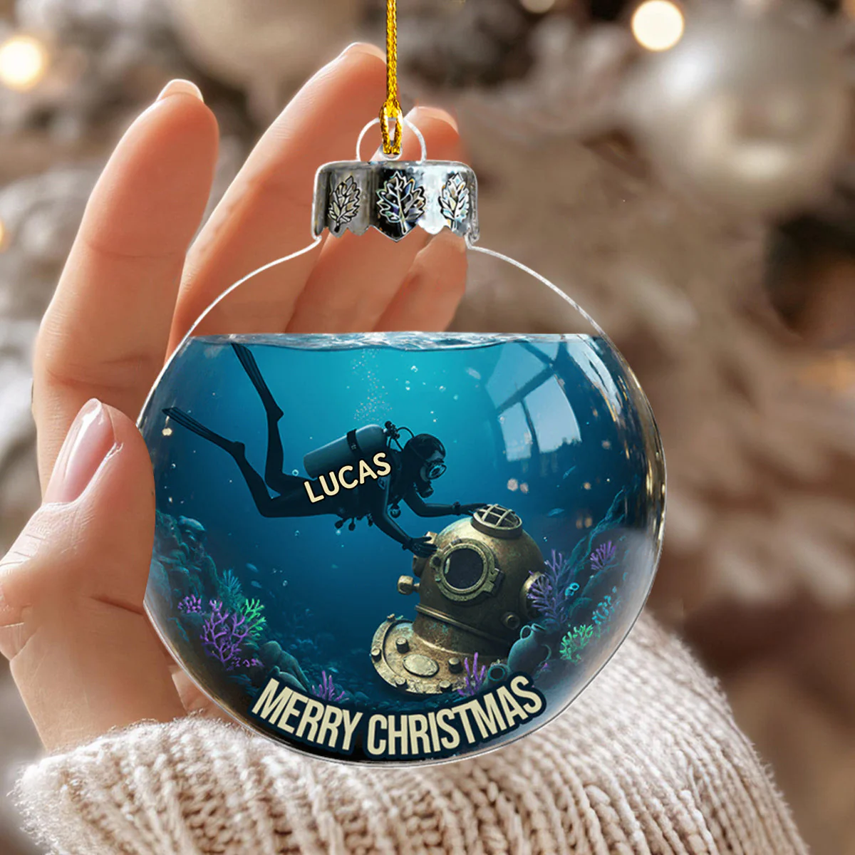Diving Home For Christmas Personalized Scuba Diving Ornament - Image 4