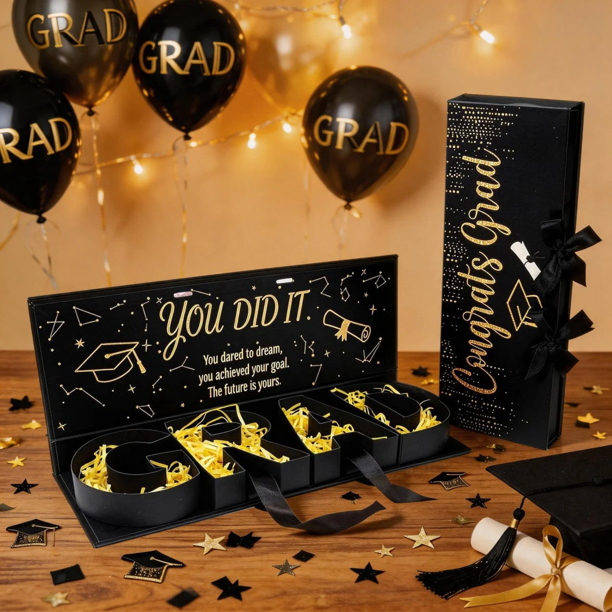 DIY Graduation Gift Box 2026, GRAD Letter Shaped Fillable Cardboard Box for High School or College Grads - Image 3