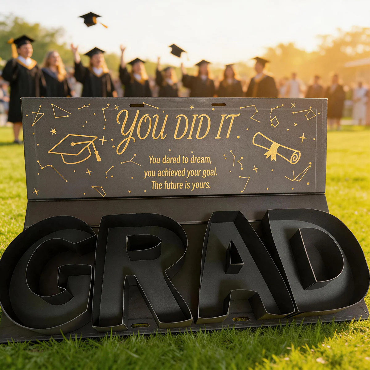 DIY Graduation Gift Box 2026, GRAD Letter Shaped Fillable Cardboard Box for High School or College Grads - Image 5