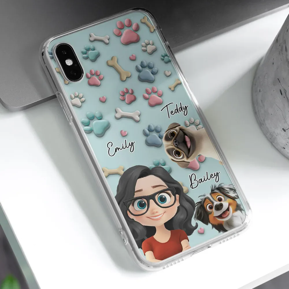 Dog And Human Cartoon - Personalized Custom Phone Case Gift For Pet Lover - Image 3
