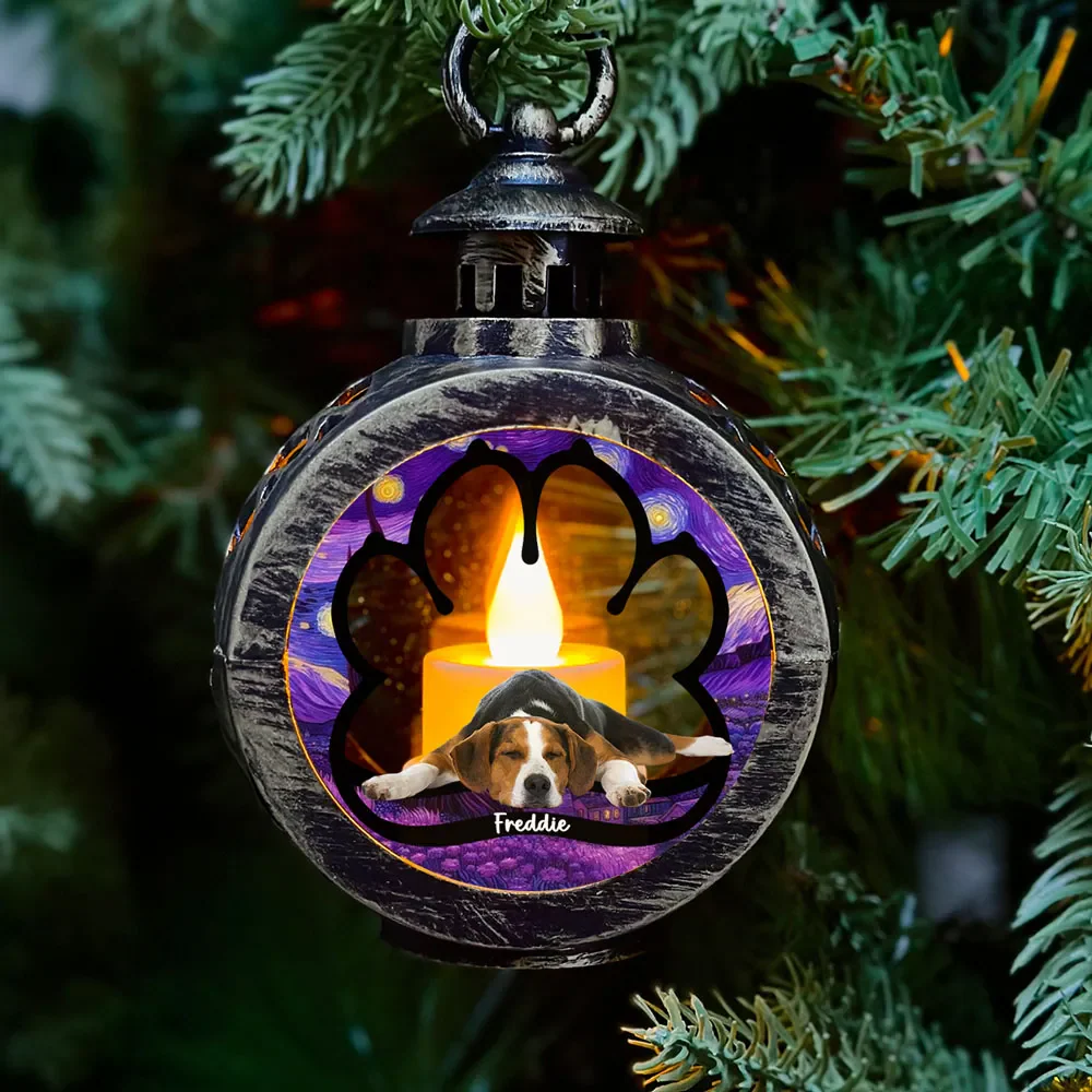 Dog Lay Here With Me - Personalized Custom Christmas Lantern Gift For Pet Lover - Image 3
