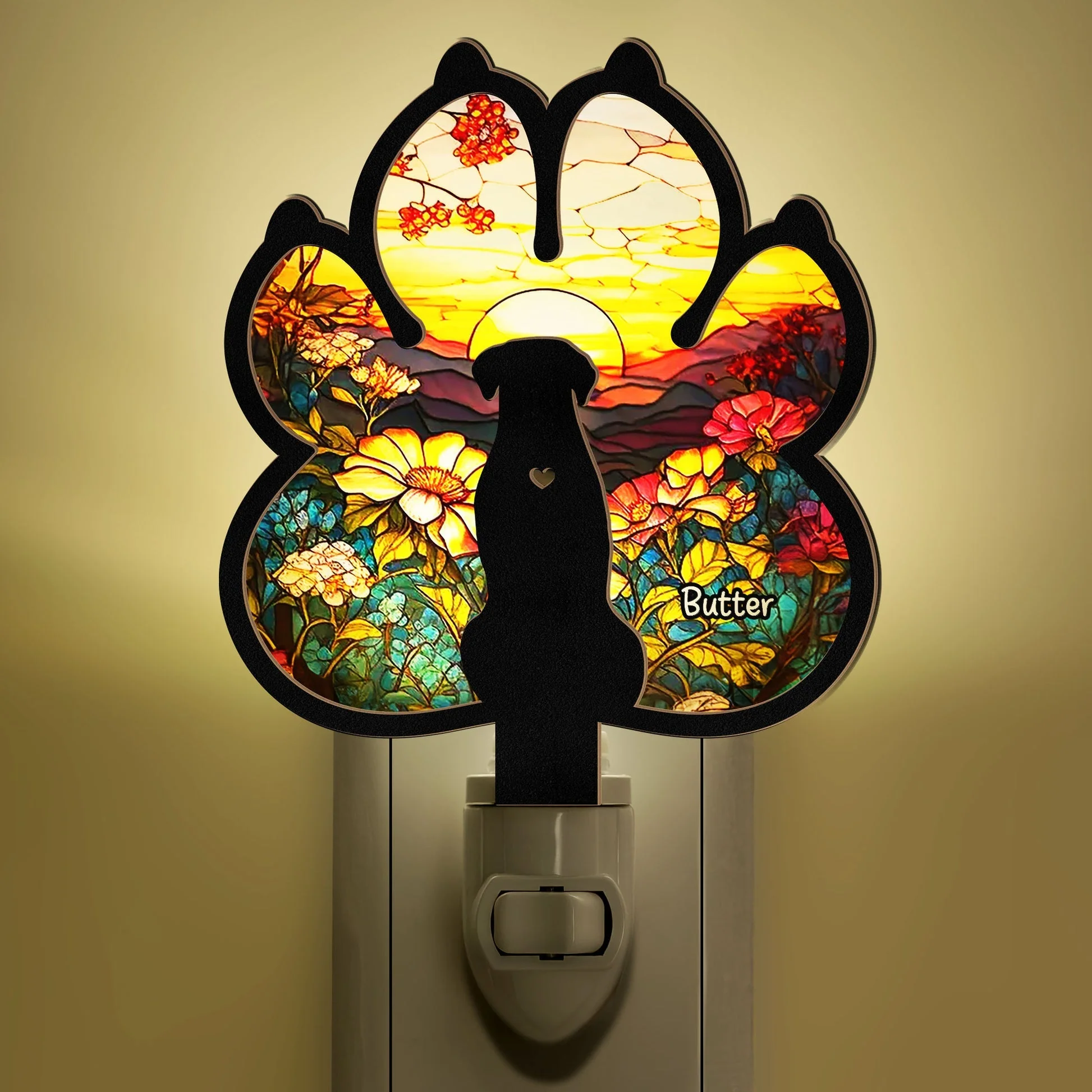 Dog Loss - Personalized Wood And Acrylic Night Light