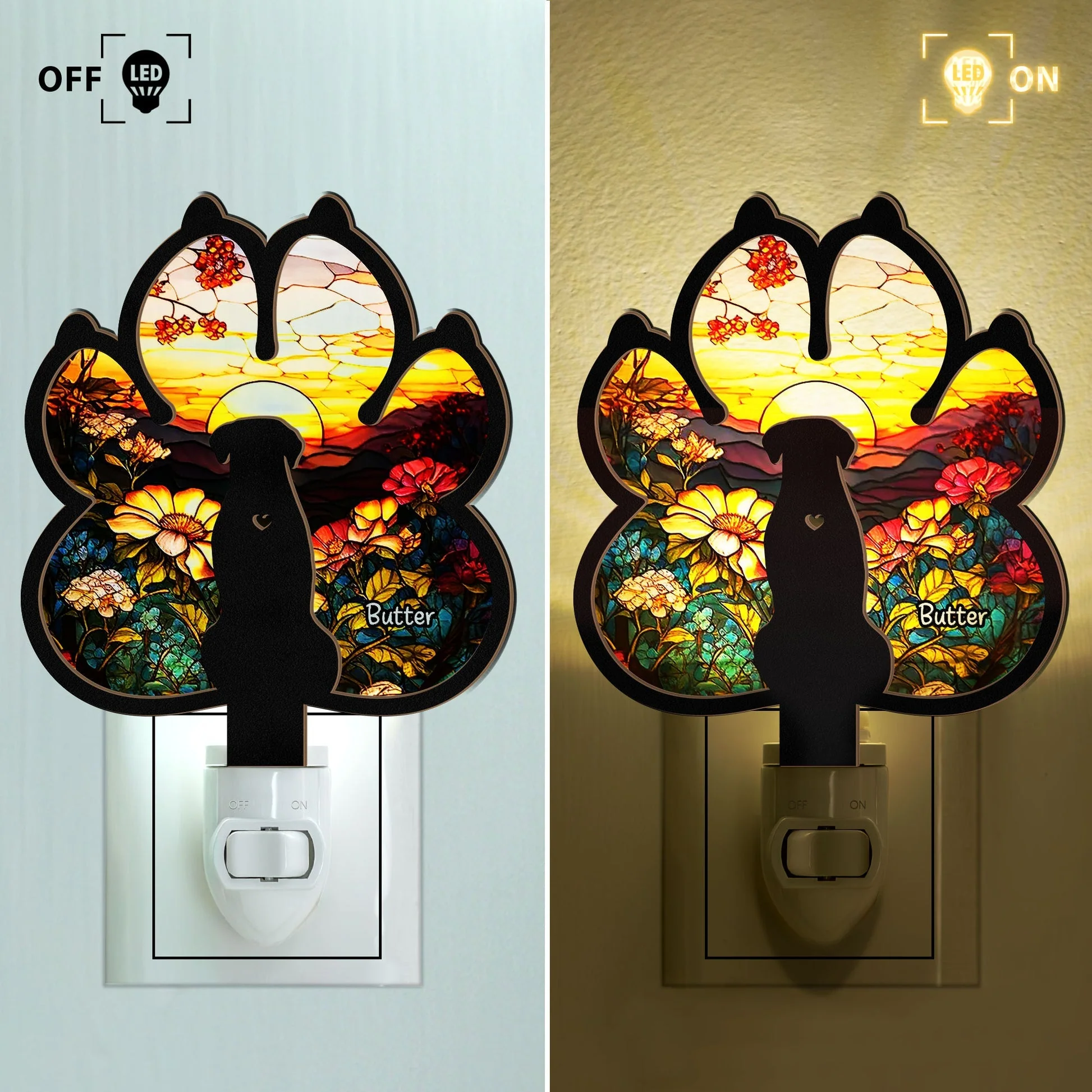 Dog Loss - Personalized Wood And Acrylic Night Light - Image 3