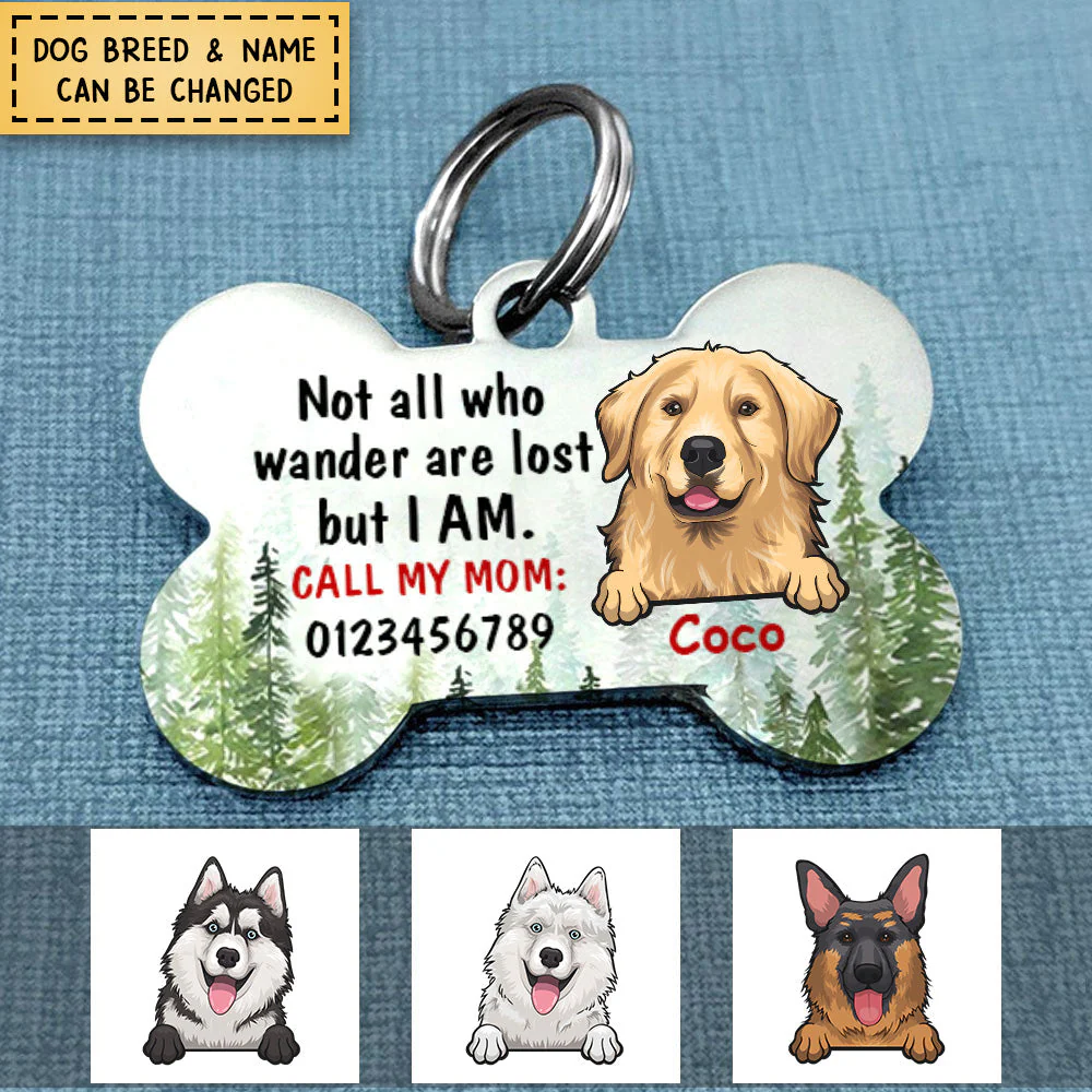 Dog Mom/Dad Dog Lost Wander Bone Pet Tag