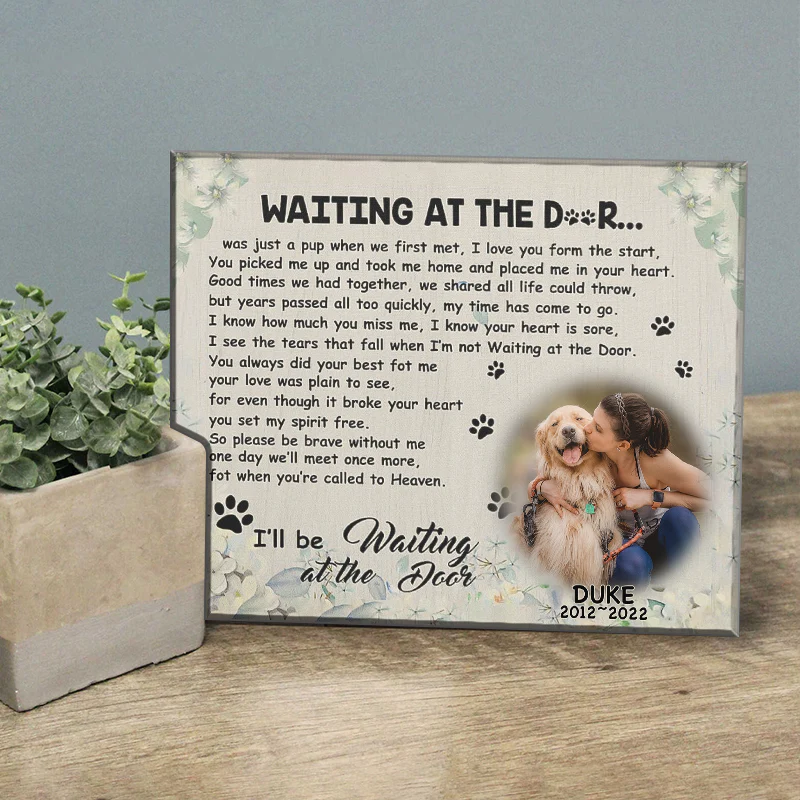Dog Photo Waiting at the door canvas -Custom Canvas Prints Personalized Memorial gift - Image 4