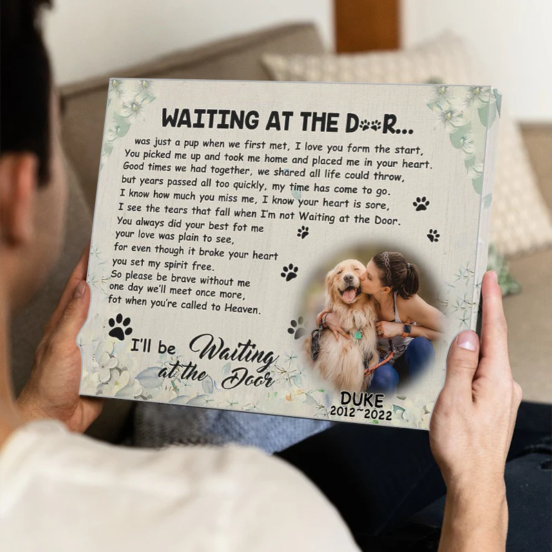Dog Photo Waiting at the door canvas -Custom Canvas Prints Personalized Memorial gift - Image 5