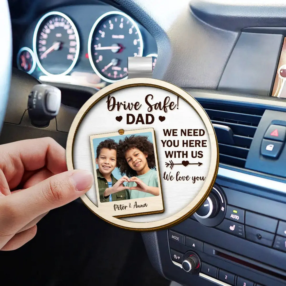 Drive Safe Daddy I Love You - Personalized Car Visor Clip - Image 2