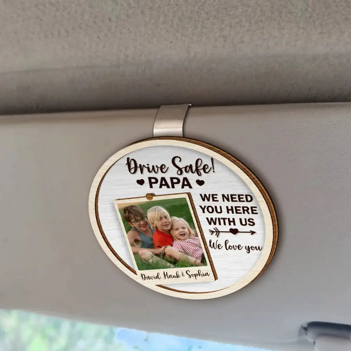 Drive Safe Daddy I Love You - Personalized Car Visor Clip - Image 4