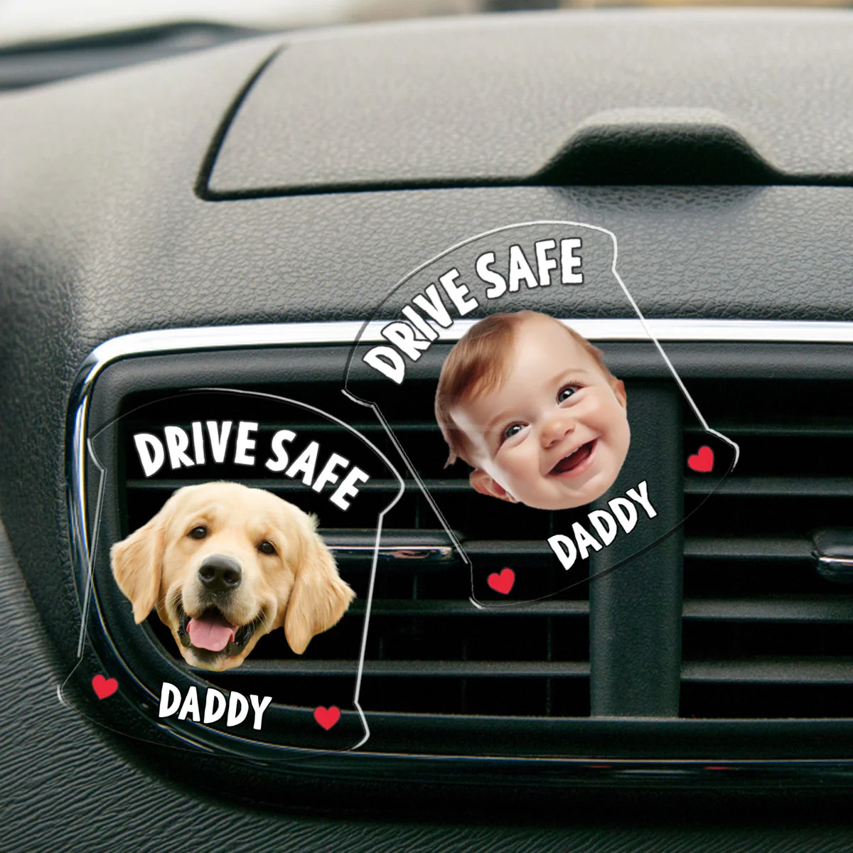 Drive Safe Daddy Photo Vent Clip - Personalized Safe Driving Gift - Image 4