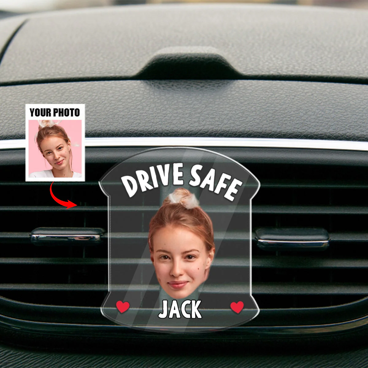 Drive Safe Daddy Photo Vent Clip - Personalized Safe Driving Gift - Image 5