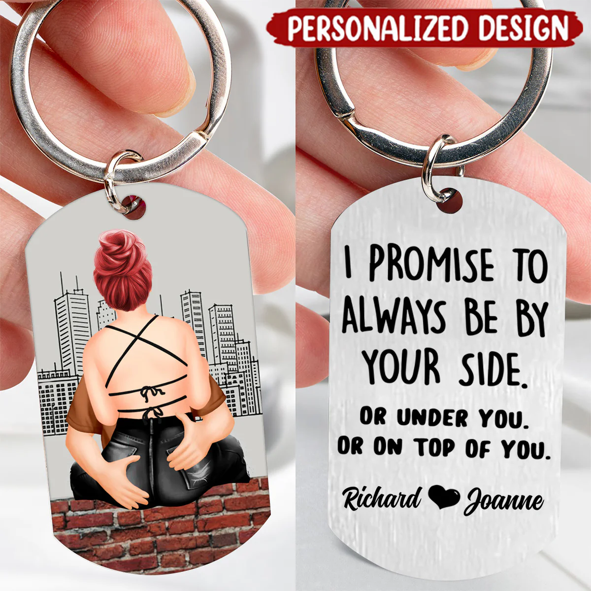 Drive Safe Handsome I Need You Here With Me - Personalized Stainless Keychain For Couple - Image 3