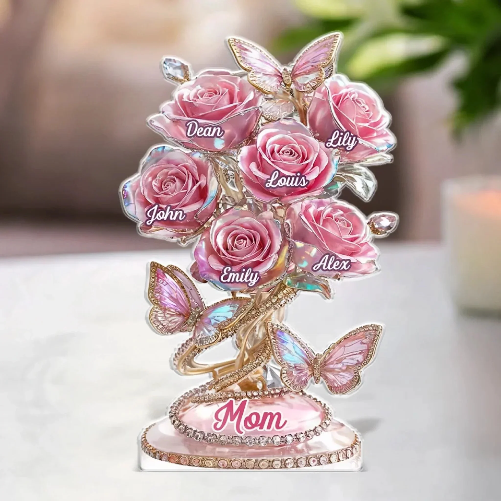 Each Rose Holds A Piece Of Your Heart - Family Personalized Acrylic Plaque - Mother's Day Gift - Image 4