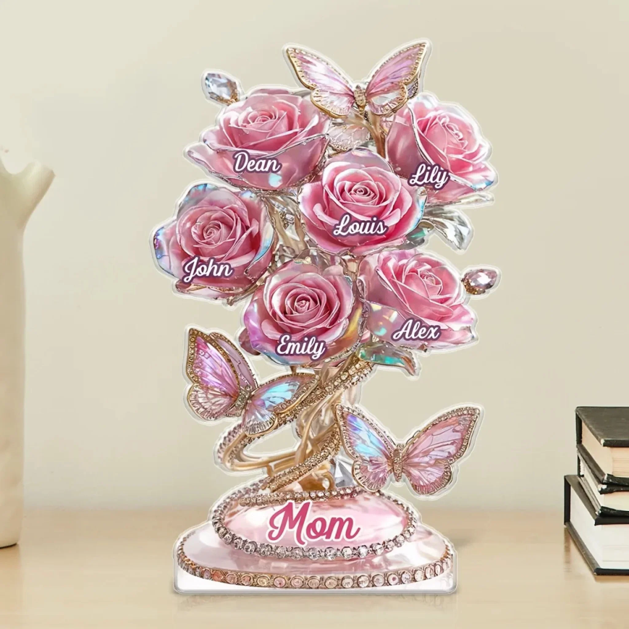 Each Rose Holds A Piece Of Your Heart - Family Personalized Acrylic Plaque - Mother's Day Gift - Image 5