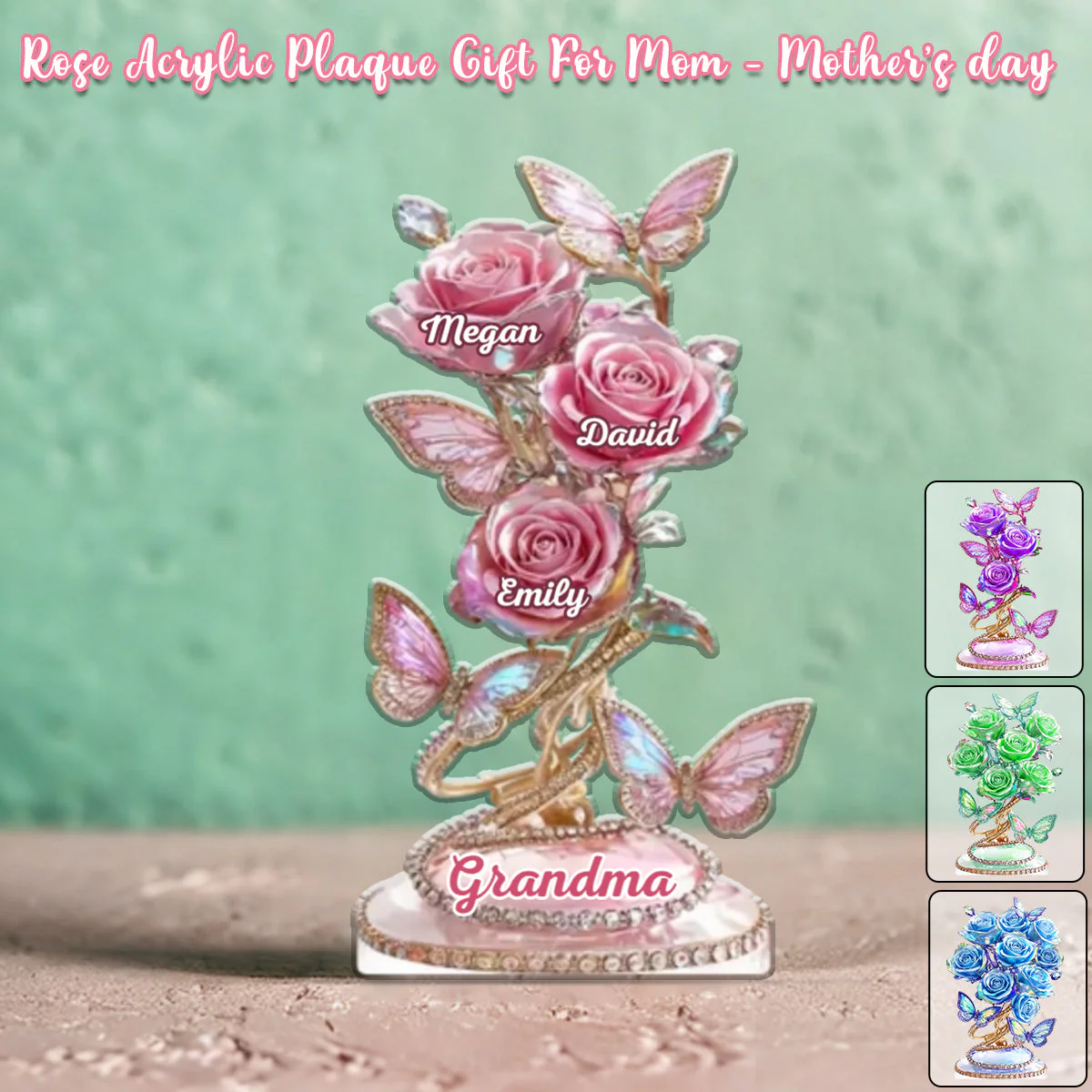 Each Rose Holds A Piece Of Your Heart - Family Personalized Acrylic Plaque - Mother's Day Gift - Image 6
