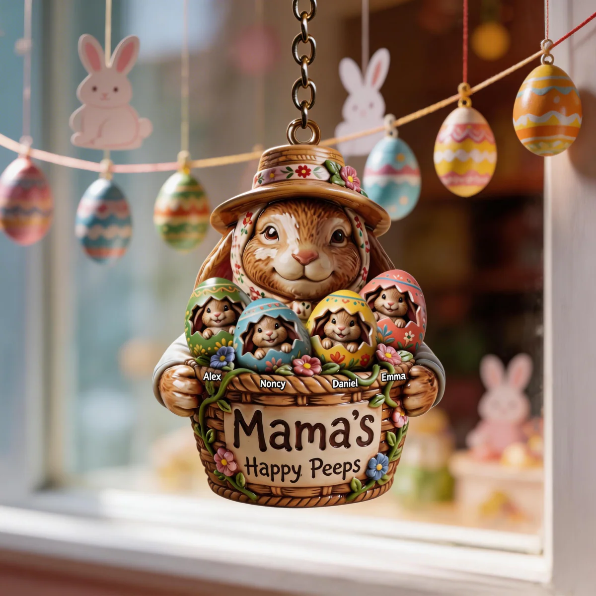 Easter Eggs Keychain - Personalized Gifts For Mom,Grandma Keychain - Image 2