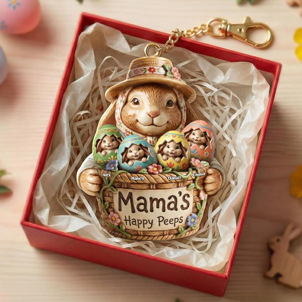 Easter Eggs Keychain - Personalized Gifts For Mom,Grandma Keychain - Image 3