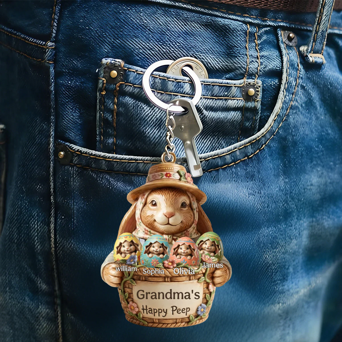 Easter Eggs Keychain - Personalized Gifts For Mom,Grandma Keychain - Image 4