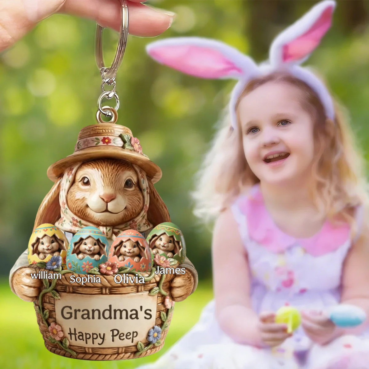Easter Eggs Keychain - Personalized Gifts For Mom,Grandma Keychain - Image 5