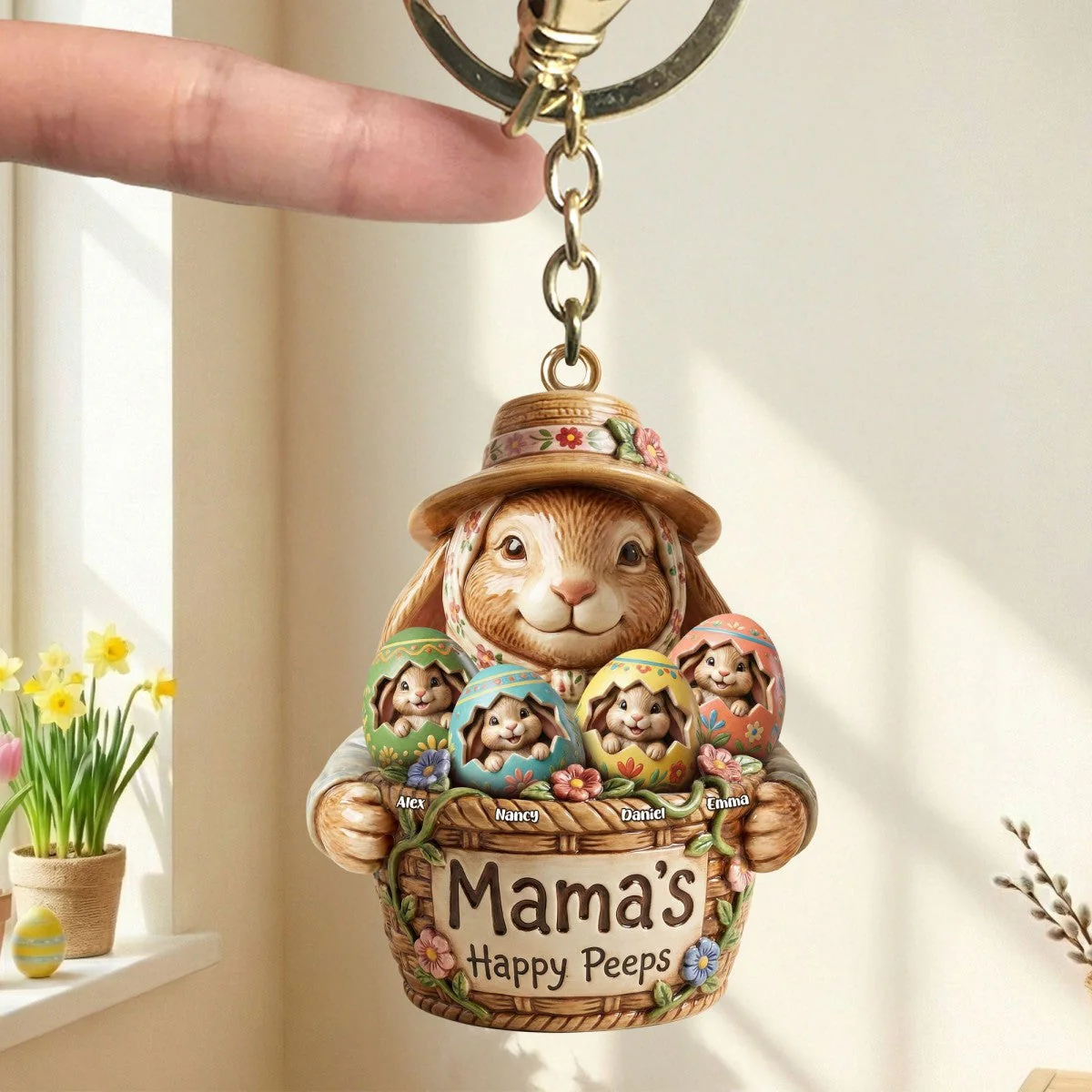 Easter Eggs Keychain - Personalized Gifts For Mom,Grandma Keychain - Image 6