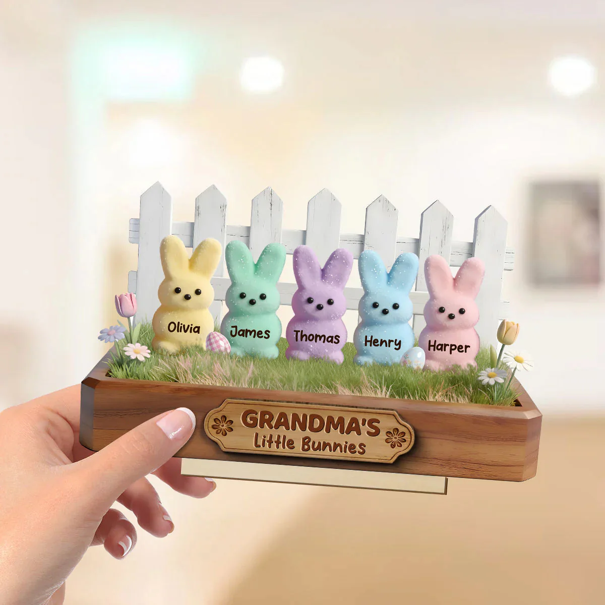 Easter Grandma Little Bunnies - Personalized Wooden Plaque - Easter Gift For Grandma - Image 7