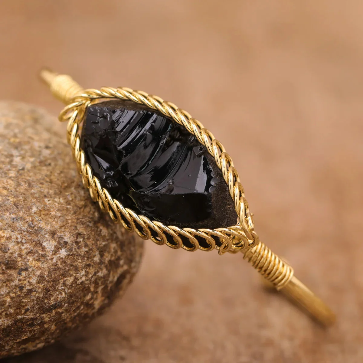 Elegant Amethyst Gold Cuff Bracelet For Her - Image 11