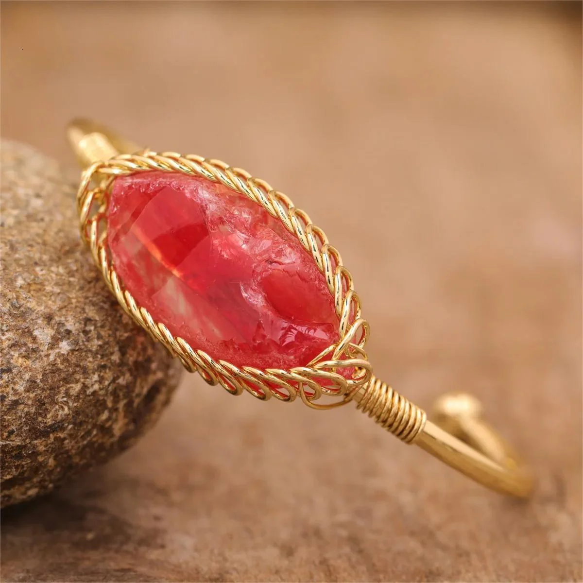 Elegant Amethyst Gold Cuff Bracelet For Her - Image 17